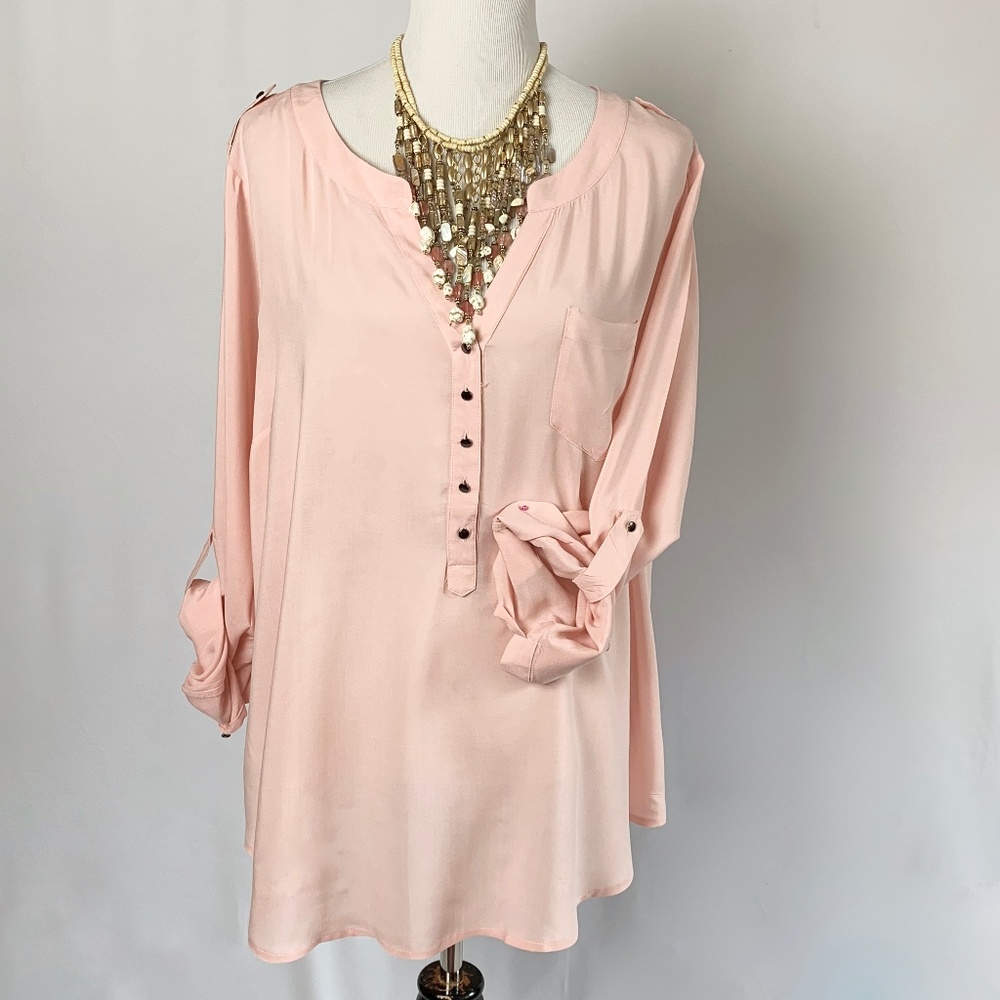 NWT Torrid Long Sleeve Pink Shirt Sz 2